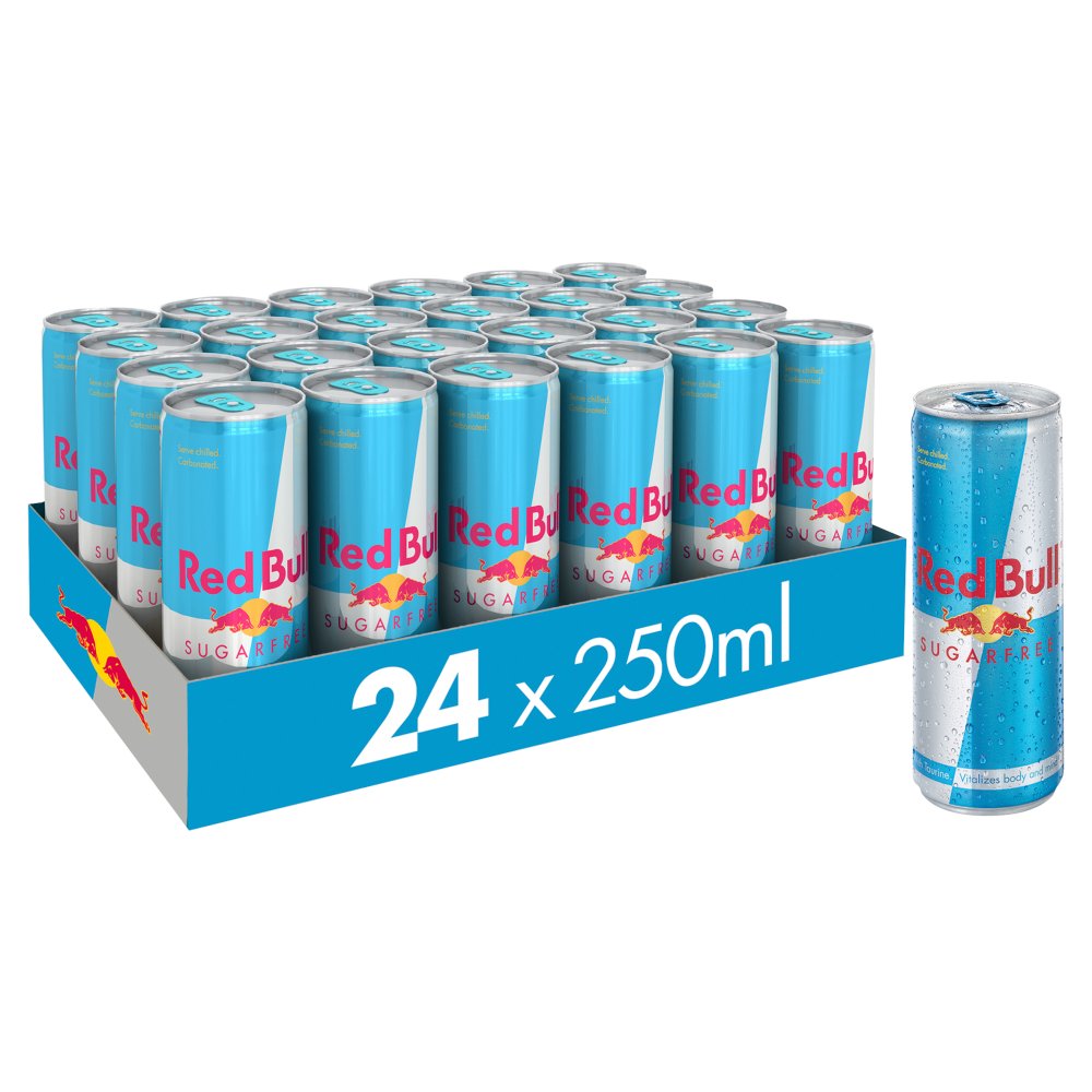 Red Bull Energy Drink Sugar Free 24 Pack of 250 ml